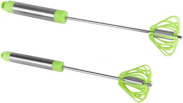 Main image of Ronco Self Turning Rotating Turbo Push Whisk Mixer Milk Frother Green 2-Pack