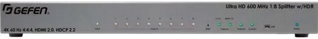 Alt view image 8 of 14 - Gefen Ultra Hd 600 Mhz 1:8 Splitter For Hdmi W/ Hdr