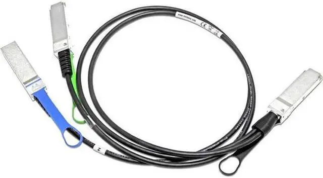 Alt view image 8 of 9 - Mellanox Passive Copper Hybrid Cable, IB HDR 200Gb/s to 2x100Gb/s, QSFP56 to 2xQSFP56, LSZH, Colored, 2m, 26AWG