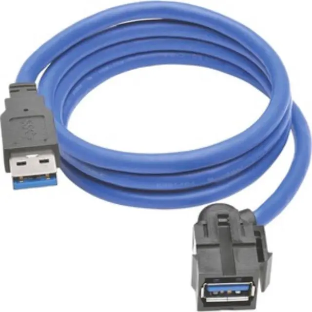 Alt view image 2 of 11 - Tripp Lite USB 3.0 SuperSpeed Keystone Jack Type-A Extension Cable (M/F), 3 ft. (U324-003-KJ)