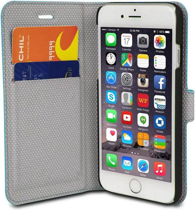 Alt view image 2 of 3 - Chil Attraction Jacket Magnetic Wallet & Case for iPhone 6 (Teal)