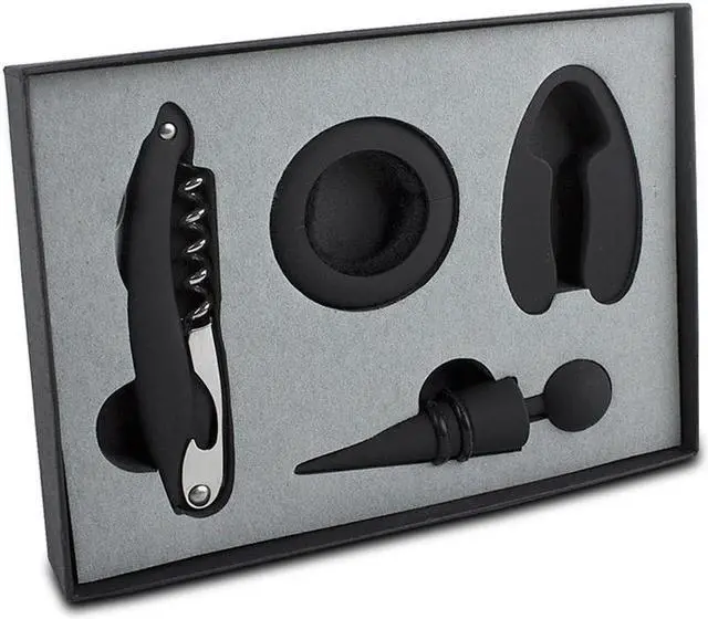 Main image of Metro 4-Piece Wine Tool Set, Black