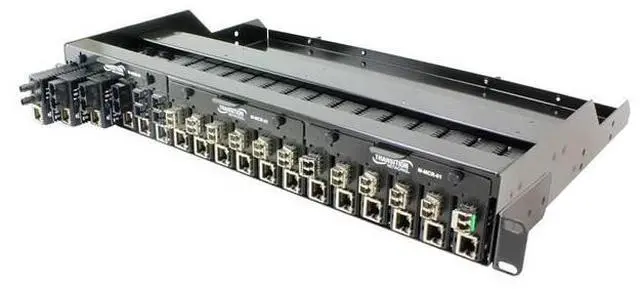 Main image of Transition Networks M-MCR-01-NA 18-Slot Mini Media Converter Chassis - Modular Expansion Base - Ac 100/240 V - 1.5U - Rack-Mountable