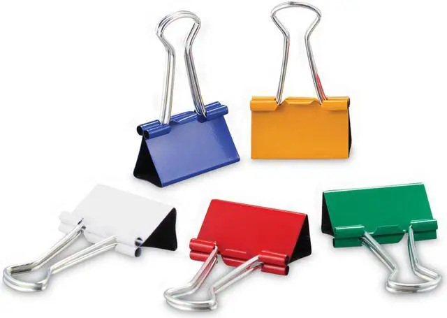 Alt view image 8 of 8 - UNIVERSAL Medium Binder Clips 5/8" Capacity 1 1/4" Wide Assorted Colors 24/Pack 31029
