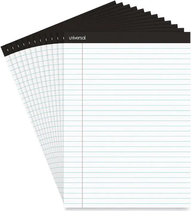 Alt view image 8 of 8 - UNIVERSAL Premium Ruled Writing Pads White 8.5 x 11.75 Legal/Wide 50 Sheets 12 Pads 30730