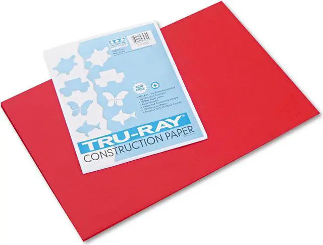 Alt view image 5 of 5 - Pacon Tru-Ray Construction Paper, 76lb, 12 X 18, Festive Red, 50/Pack 103432