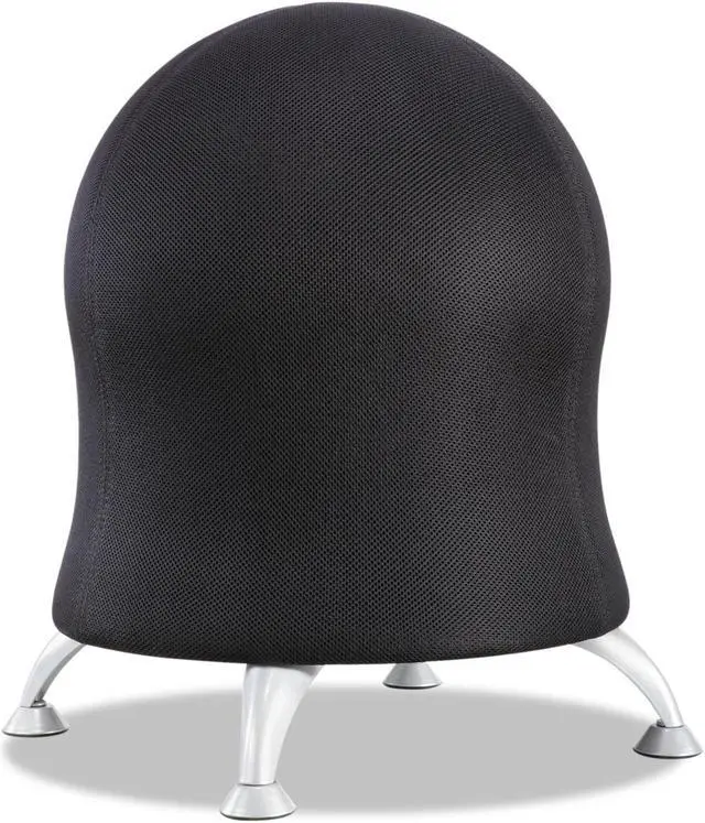 Alt view image 2 of 7 - Safco Zenergy Ball Chair 22 1/2" Diameter x 23" High Black/Silver 4750BL