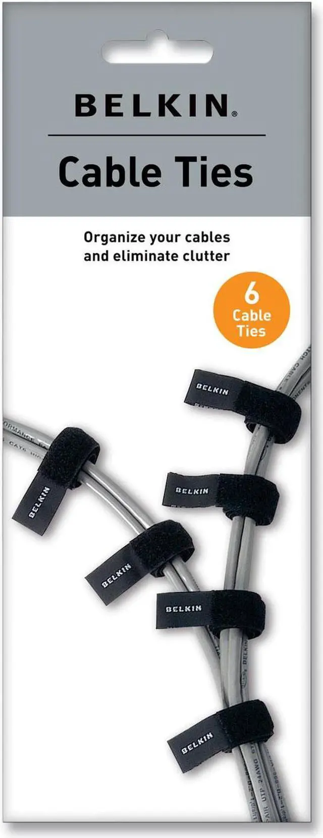 Main image of Belkin Multicolored Cable Ties 6/Pack F8B024