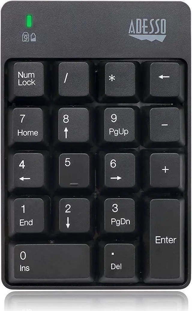 Alt view image 8 of 8 - Adesso WKB6010UB Wireless 18-Key Numeric USB Keypad Black