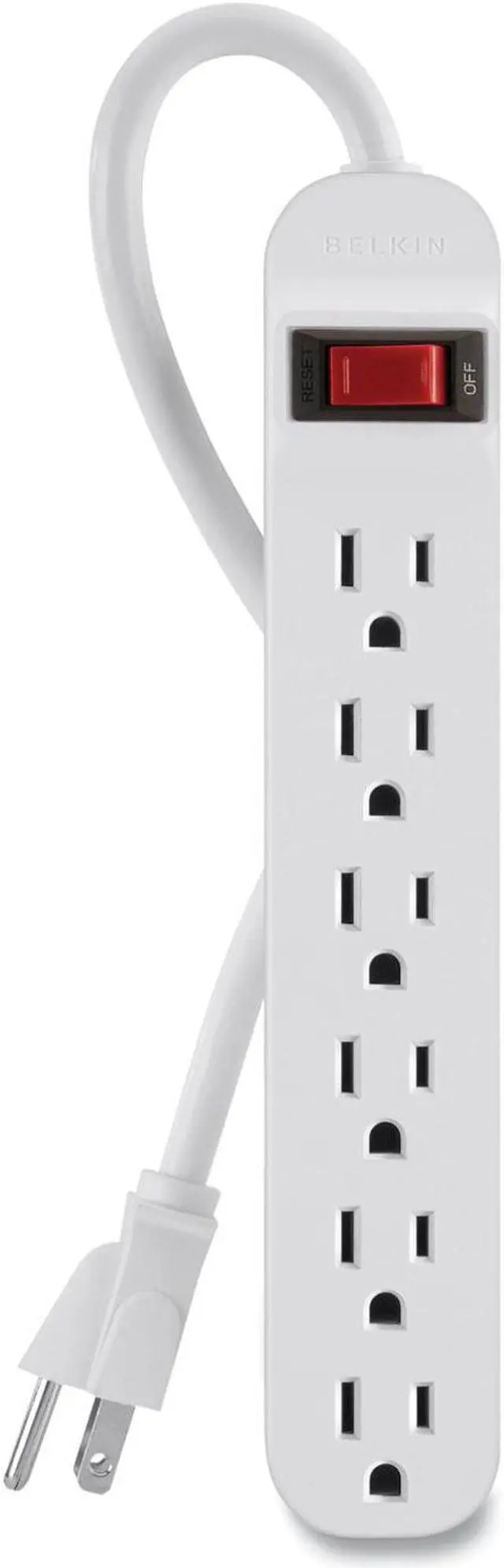 Alt view image 2 of 2 - Belkin 6 Outlet Power Strip White (F9P609-03) F9P60903DP