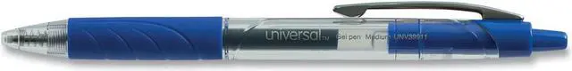 Alt view image 6 of 6 - Universal Comfort Grip Clear Retractable Gel Ink Roller Ball Pen Blue Ink .7mm 36/Pack 39911