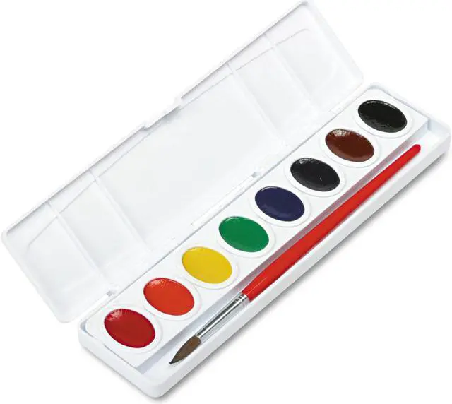 Alt view image 6 of 6 - Dixon Ticonderoga Company DIX00800 Watercolors- w- No. 9 Brush- Refillable- Nontoxic- 8 Colors