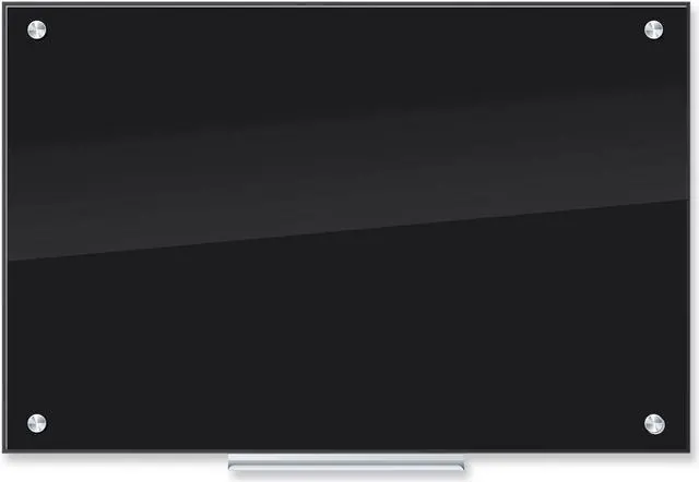 Alt view image 2 of 2 - U Brands Black Glass Dry Erase Board Frameless 35" x 23" (00170AANNN) 170U0001