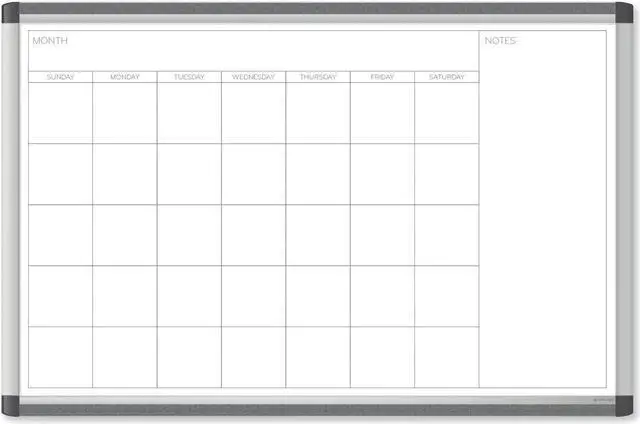 Alt view image 11 of 11 - U Brands PINIT Magnetic Dry-Erase Calendar Whiteboard Aluminum Frame 2' x 3' (2901U00-01) 2901U0001