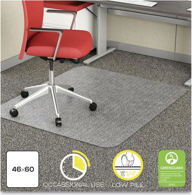 Alt view image 15 of 15 - deflecto EconoMat Rectangle 46" x 60" Studded Low Pile Clear CM11442FCOM