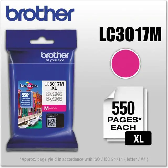 Alt view image 13 of 13 - BROTHER INTERNATIONAL CORPORAT LC3017M HIGH YIELD XL MAGENTA INK CARTRIDGE