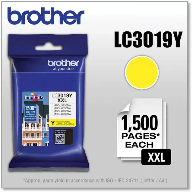 Alt view image 16 of 16 - BROTHER INTERNATIONAL CORPORAT LC3019Y SUPER HIGH YIELD XXL YELLOW INKCARTRIDGE