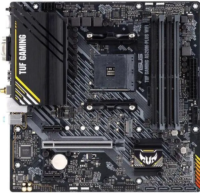 Alt view image 4 of 8 - Asus TUF Gaming A520M-Plus AM4 MicroATX DDR4 SATA3 M.2 PCIe M.2 SATA Motherboard
