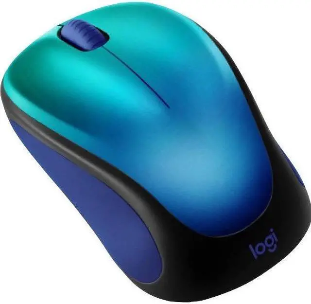 Alt view image 3 of 7 - Logitech Design Collection Limited Edition Wireless Ambidextrous Optical USB Mouse Blue Aurora (910-006118)