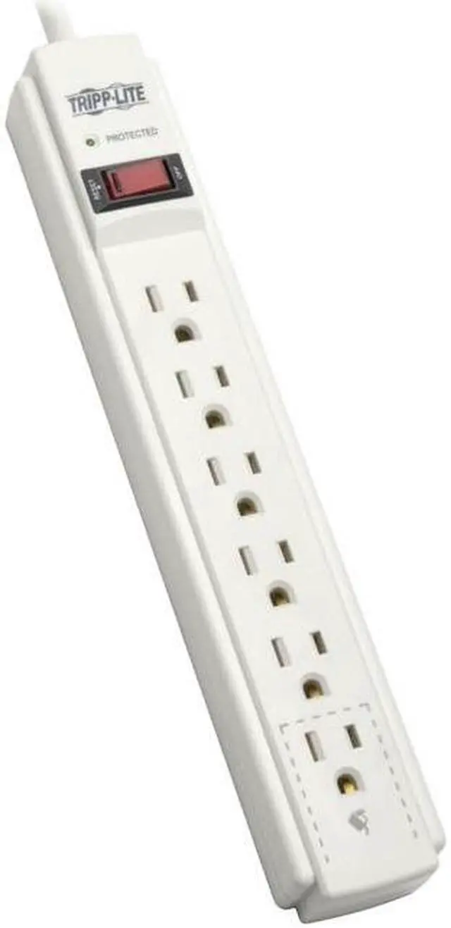 Alt view image 3 of 3 - Tripp Lite 6 Outlet Surge Protector 6' Cord 790 Joules (TLP606TAA)