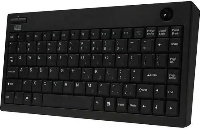 Alt view image 4 of 4 - Adesso WKB-3100UB 2.4 GHz RF wirelss mini keyboard ,built-in Optical trackball with USB mini receiver and receiver pocket (black)