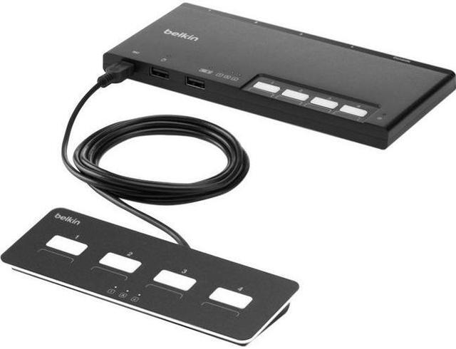 Alt view image 2 of 10 - Belkin 4-Port Modular Secure KM Switch PP4.0 W/ Remote F1DN004MODKM4