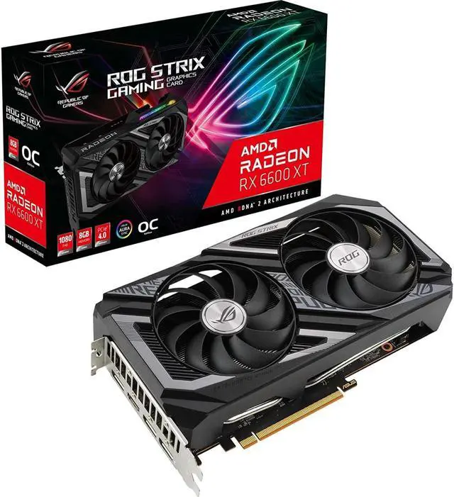 Alt view image 2 of 2 - Asus ROG AMD Radeon RX 6600 XT Graphic Card - 8 GB GDDR6 - ROG-STRIX-RX6600XT-O8G-GA