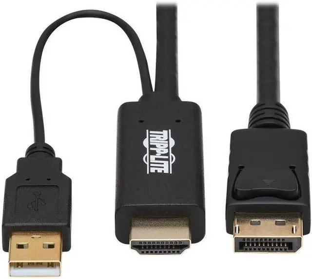 Alt view image 10 of 10 - Tripp Lite P567-02M HDMI to DisplayPort 1.2 Active Adapter Cable, Black, 2 m (6.6 ft.)