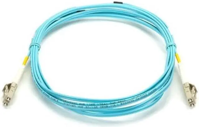 Alt view image 9 of 11 - OM3 50/125 MULTIMODE FIBER OPTIC PATCH CABLE - OFNR PVC, LC TO LC, AQUA, 1-M (3.