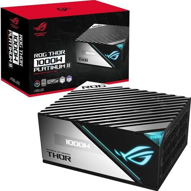 Alt view image 7 of 7 - ASUS ROG Thor2 1000W Platinum II, 1000W ATX 12V 80 PLUS PLATINUM Certified Full Modular Power Supply,PCIE5.0/AURA SYNC/OLED ROG-THOR-1000P2