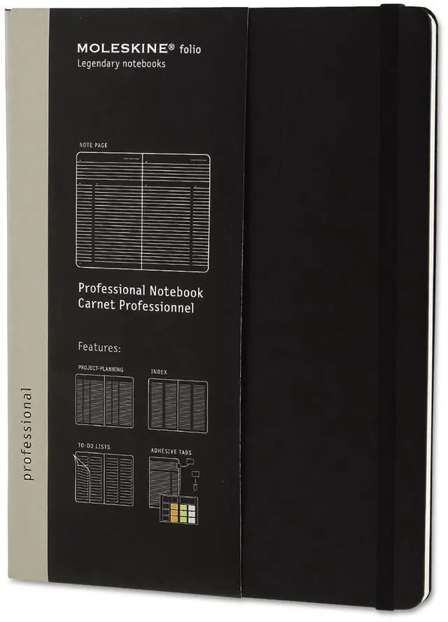Alt view image 2 of 7 - Professional Notebook, Ruled, 9 3/4 x 7 1/2, Black Cover, 192 Sheets HBGPMOP4633