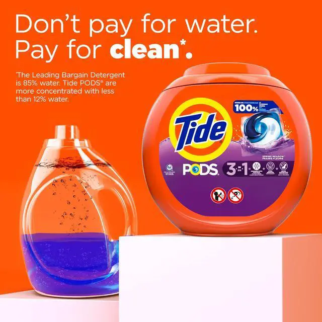 Alt view image 5 of 8 - PODS Laundry Detergent HE Compatible Spring Meadow 66 oz Tub 76 Pacs/Tub 80735047
