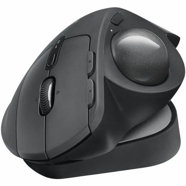 Alt view image 8 of 8 - Logitech MX Ergo S Plus Advanced Wireless Trackball Mouse, USB-C Rechargeable Wireless Ergonomic Mouse With Bluetooth and Encrypted Dongle, 6 Programmable Buttons, for PC/Mac (Graphite) - Optical - Wi