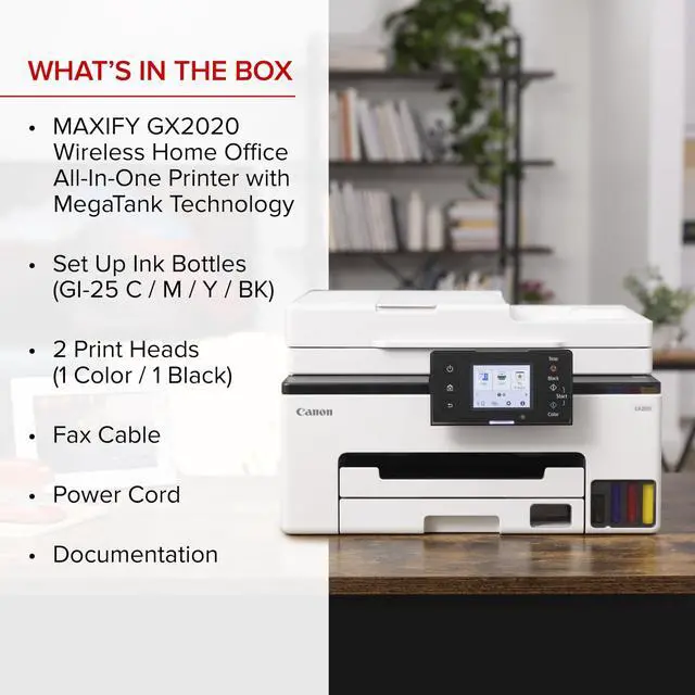 Alt view image 20 of 20 - Canon MAXIFY GX2020 Inkjet Printer Print Scan Copy Fax (6171C002)