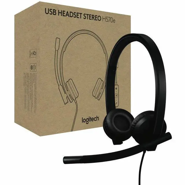 Alt view image 8 of 14 - Logitech H570e USB Headset With Microphone for PC and Mac, USB-C Wired Headset With Stereo Sound, Noise-Canceling Mics and Inline Controls, Certified for Microsoft Teams, Black - Microsoft Teams Certi