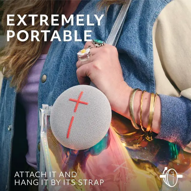 Alt view image 12 of 14 - Ultimate Ears MINIROLL Ultra-Portable Waterproof Bluetooth Speaker, Big Bass, IP67 Dustproof, 131 ft (40 m) Range - Revive Grey