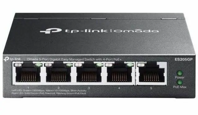 Alt view image 10 of 10 - TP-Link Omada 5-Port Gigabit Easy Managed Switch - 5 Ports - Manageable - Gigabit Ethernet - 10/100/1000Base-T - 2 Layer Supported - 65 W PoE Budget - Twisted Pair - PoE Ports - Desktop, Wall Mountabl