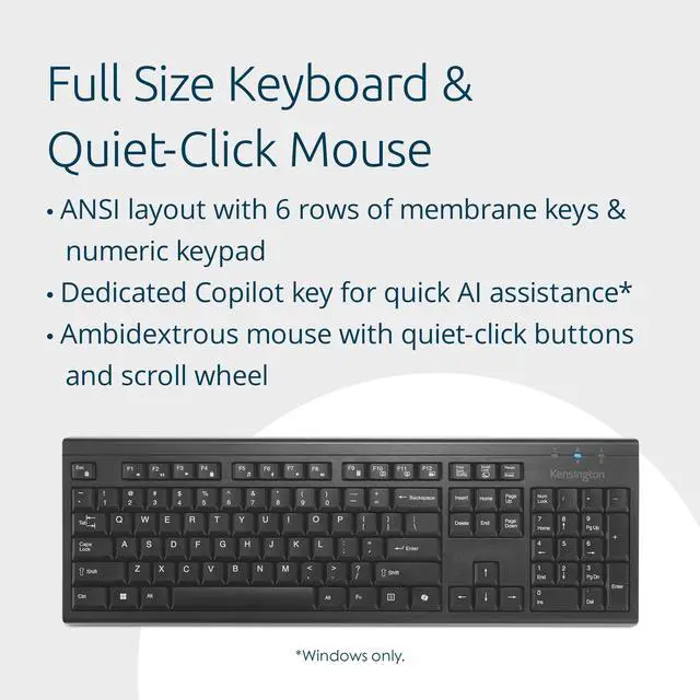 Alt view image 11 of 14 - Kensington KM270 EQ wireless Bluetooth Keyboard & Mouse Set K75560NA