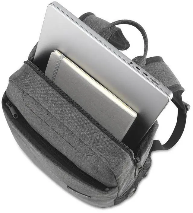 Alt view image 10 of 10 - Kensington Simply Portable Lite Carrying Case (Backpack) for 16" - Gray - Water Resistant, Strain Resistant - Polyester, Mesh Fabric Body - Shoulder Strap, Handle