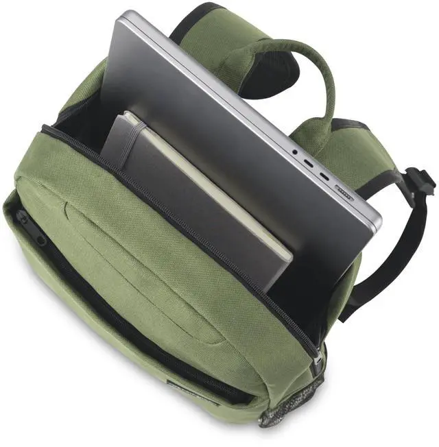 Alt view image 11 of 13 - Kensington Simply Portable Lite Carrying Case (Backpack) for 16" Notebook - Green - Water Resistant - Shoulder Strap - 17.7" Height x 13.8" Width x 3.9" Depth
