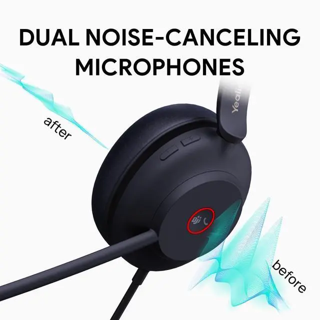 Alt view image 11 of 15 - Yealink 1308103 UH37 Mono Teams USB Headset with Microphone for PC Laptop Noise Cancelling , VoIP Skype MS Teams Online