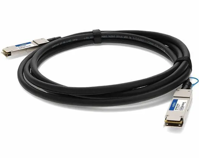 Alt view image 12 of 12 - Add-on QSFP-100G-CU5M-AO 5 m TAA Compliant 100Gbase-CU QSFP28 Direct Attach Cable