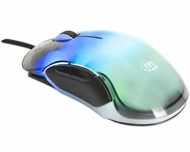 Alt view image 8 of 14 - Manhattan RGB LED Wired Optical USB Mouse - 12800 DPI Precision, 5-Button Design, 6 Switchable Light Modes, Perfect for Gaming & Work - 190381