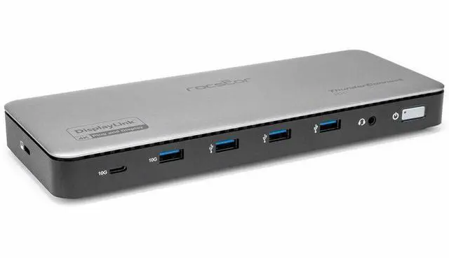 Alt view image 9 of 9 - Rocstor ThunderConnect RD11 USB-C 13-in-1 Triple Display Docking Station - for Notebook/Desktop PC/Tablet/Monitor - Charging Capability - 134 W - USB4 - 3 Displays Supported - 8K @ 30Hz, 4K @ 60Hz - 7