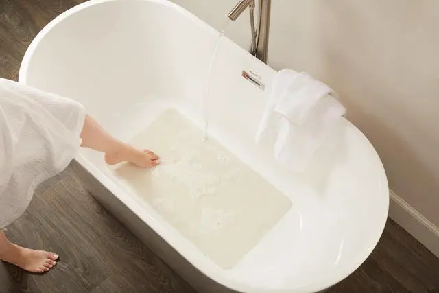 Alt view image 12 of 14 - Rubbermaid 1982726 Safti-Grip Latex-Free Vinyl Bath Mat, 16 X 28, White
