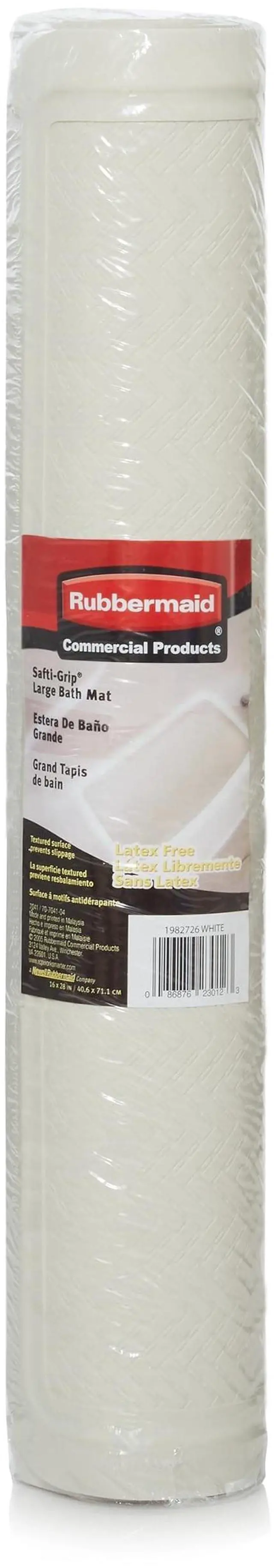 Alt view image 14 of 14 - Rubbermaid 1982726 Safti-Grip Latex-Free Vinyl Bath Mat, 16 X 28, White