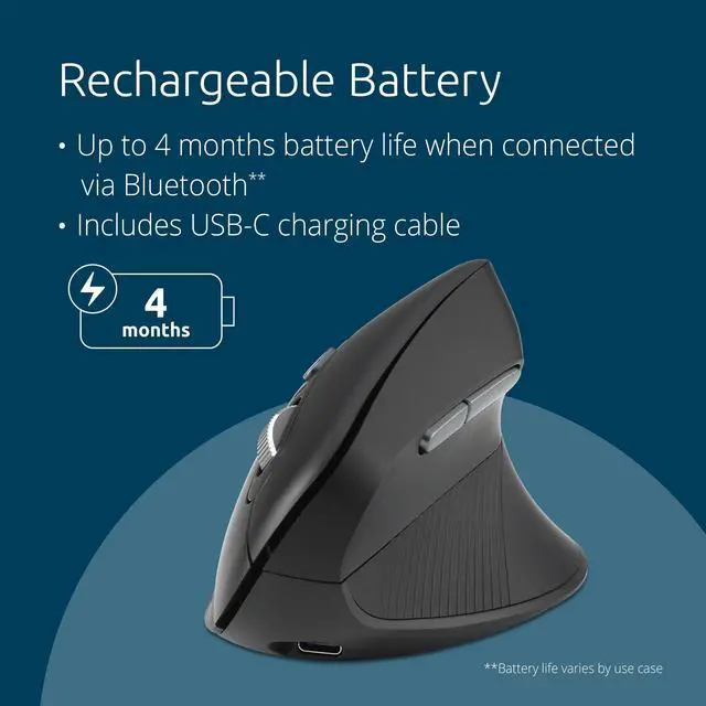 Alt view image 20 of 20 - Kensington Pro Fit Ergo MY630 EQ Rechargeable Mouse
