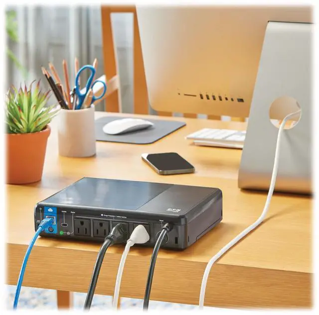 Alt view image 2 of 7 - Tripp Lite 600VA 300W 120V Standby Cloud UPS with Remote Monitoring BC600RNC