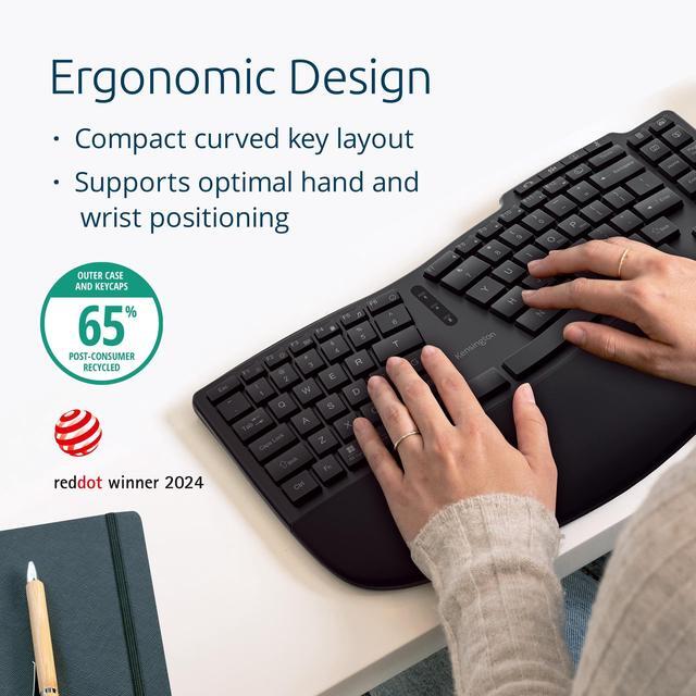 Alt view image 5 of 9 - Kensington Pro Fit Ergo KB675 EQ TKL Rechargeable Keyboard