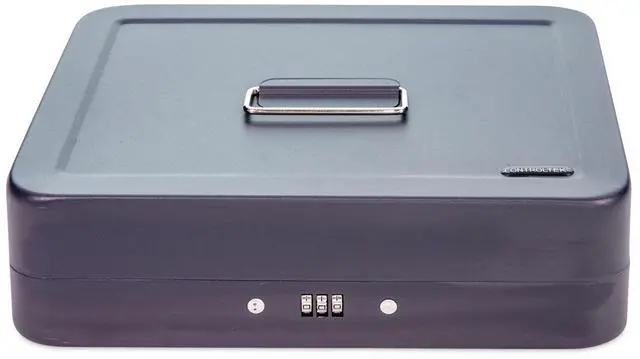 Main image of Controltek Cash Box with Combination Lock 6 Compartments Charcoal 500128
